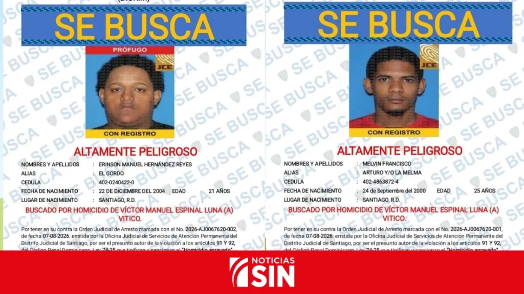 Policía Nacional busca a ‘Arturo’ y ‘El Gordo’ por homicidio de ‘Vitico’ en Santiago